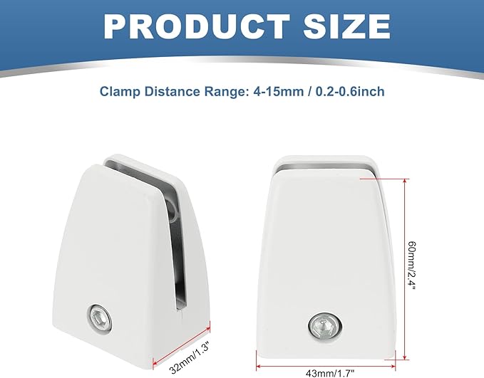 PATIKIL 1.7x1.3x2.4" Desk Divider Support Clamp - Image 2