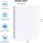 ESHANG Glossy Inkjet Photo Paper 100 Sheets 8.5x11 Inches 48lb Professional - Image 2