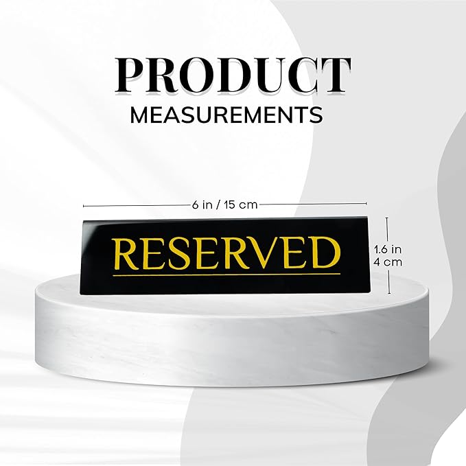 6 Reserved Table Signs – Black Stainless Steel - Image 2
