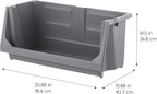 iris usa open front storage bins, heavy duty shown in use