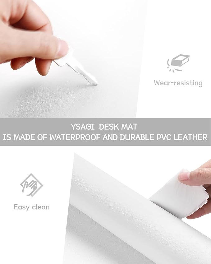YSAGi Non-Slip Leather Desk Pad, Waterproof Laptop Computer Desk Keyboard Mat - Image 5