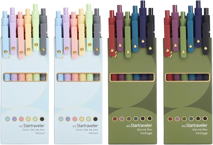 FIOVER Colored Pens, 24 Pack Colorful Gel Pens, Quick-Dry 0.7mm Medium Point by FIOVER