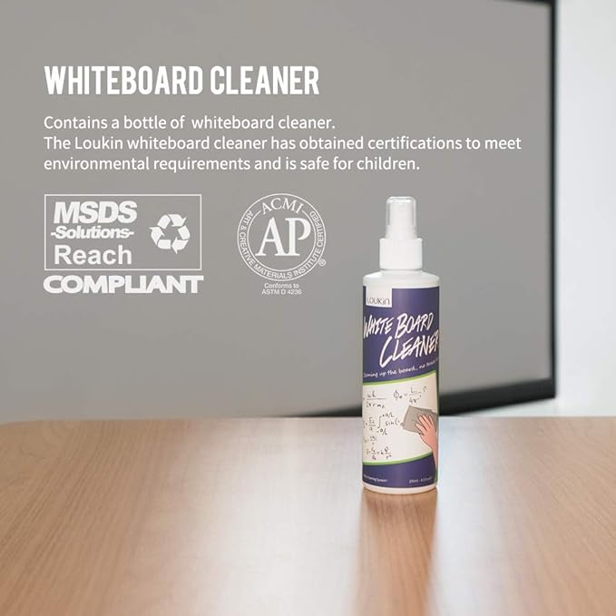 loukin Non-Toxic Whiteboard Cleaner, 8.5 fl oz Dry Erase Board Cleaner - Image 2