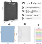 SKYDUE Clipboard Binder with Dividers, 1 Inch 3 Ring Binder with Clipboard on - Image 2