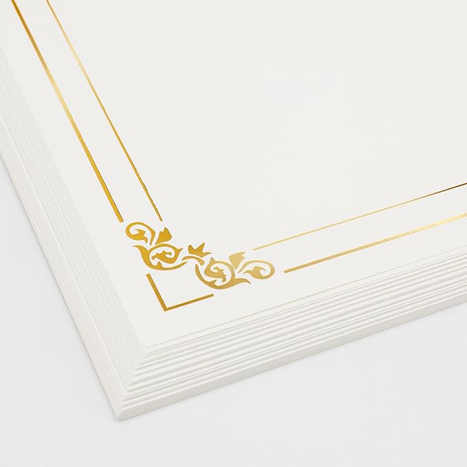 50 Sheets Gold Foil Border Certificate Paper, 8.5 x 11 Inch Letter Size - Image 6