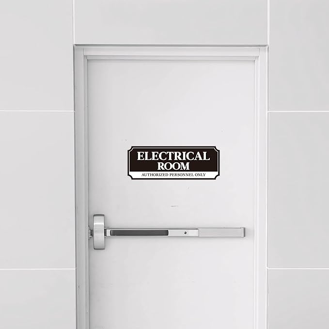 Electrical Room Door Sign for Business，Self-Adhesive Durable Modern Electrical - Image 7