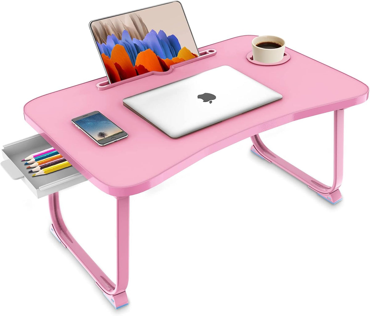 Fayquaze Lap Laptop Desk, Portable Foldable Laptop Bed Table with Storage Dra...