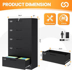 AFAIF 5 Drawer File Cabinets for Home Office, Metal Filing Cabinet - Image 3
