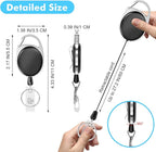 Retractable Badge Holder with Carabiner Reel Clip and Key Ring - Image 2