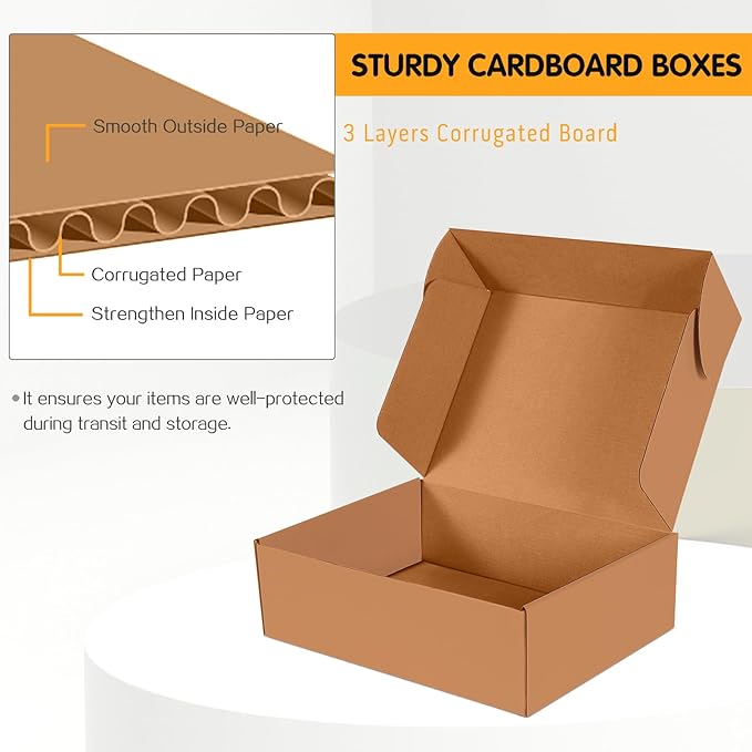 JOWLOT 12x9x4 inch Shipping Boxes Set of 20 - Image 2