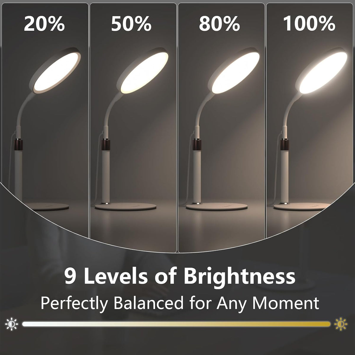 Light Therapy Lamp, 10000 Lux Full Spectrum Sunlight LED Desk Lamp