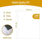 100 Sheets White Cardstock 8.5 x 11, Creebe 65lb White Card Stock Printer Paper - Image 2