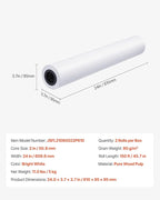 VEVOR Wide Format Paper, 24 in x 150 ft Plotter Roll, 2 Rolls CAD Bond Rolls - Image 7
