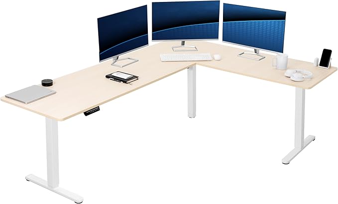 VIVO Electric Corner 84 x 63 inch L-Shaped Standing Desk, Memory Height by VIVO
