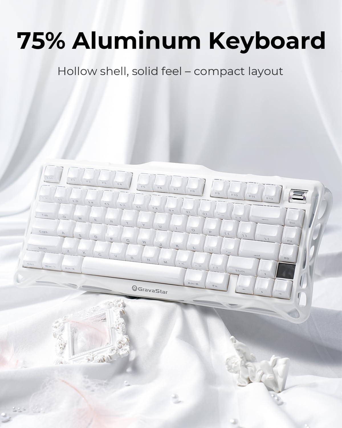 GravaStar Mercury K1 75% Wireless Mechanical Gaming Keyboard RGB Backlit