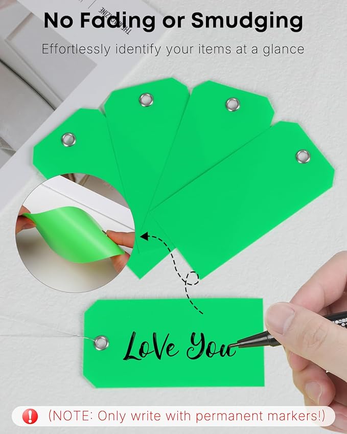 Uniclife 120 Pcs Green Plastic Tags - Image 5