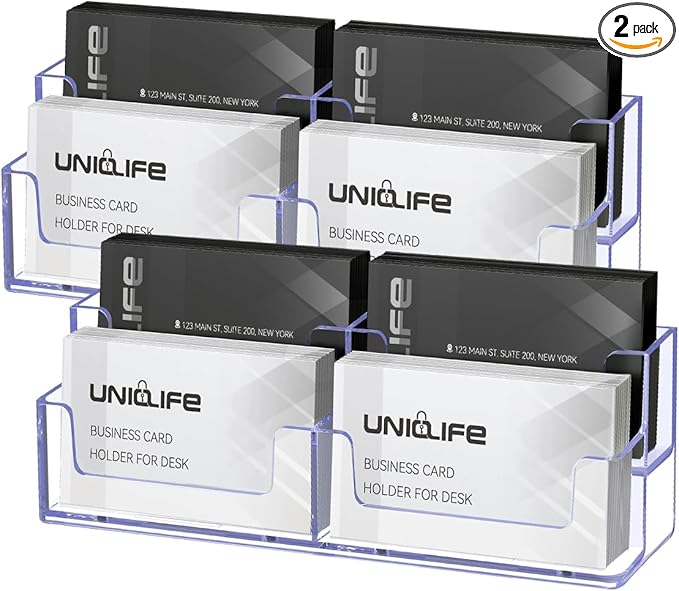 Uniclife 2 Pack Acrylic Business Card Holder by UnicLife