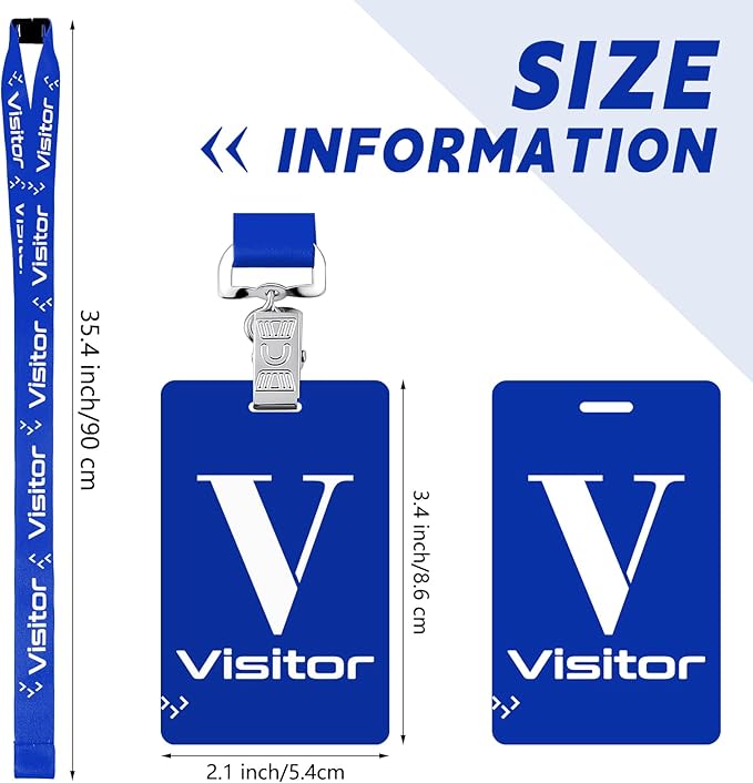 PerKoop 25 Pack Visitor Badge Lanyards Volunteer Badge Holder - Image 3