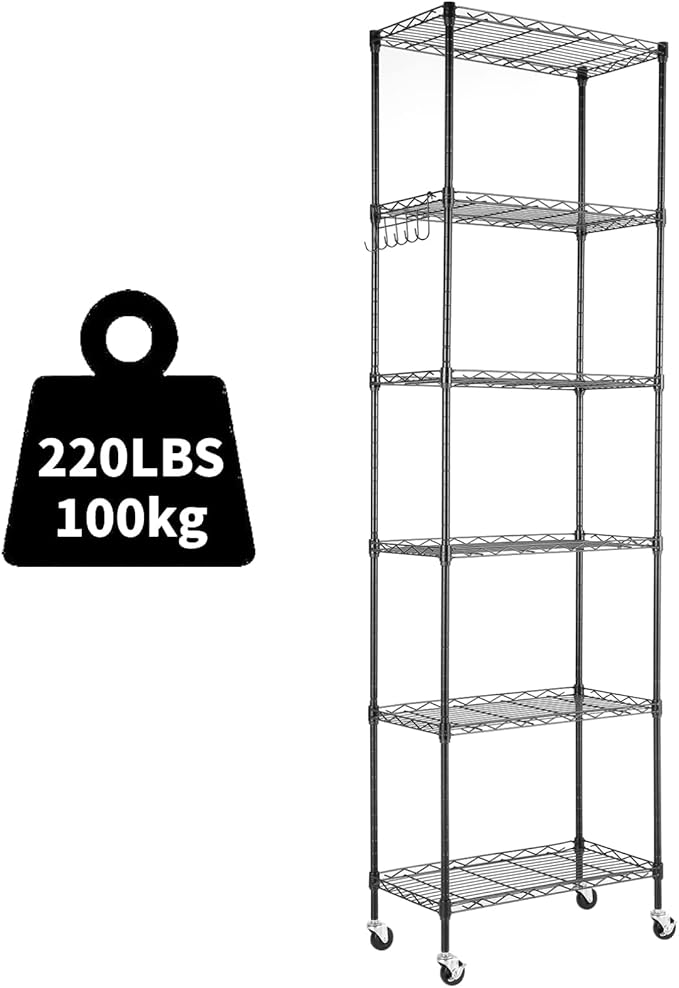 Himimi 6-Tier Storage Shelf Units, Adjustable Wire Shelving - Image 7