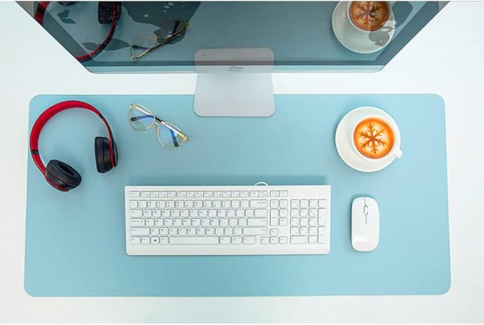 SUJAYU Dual Sided PU Leather Desk Pad, Mouse Pad, Office Desk Mat, Non-Slip - Image 6