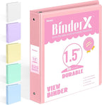 BinderX Extra Durable 1.5 Ring Binder, Round Ring 1.5 Inch Binders, Fits 325 by Sooez