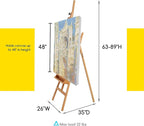 MEEDEN Large Painters Easel Adjustable Solid Beech Wood Artist Easel, Studio - Image 2