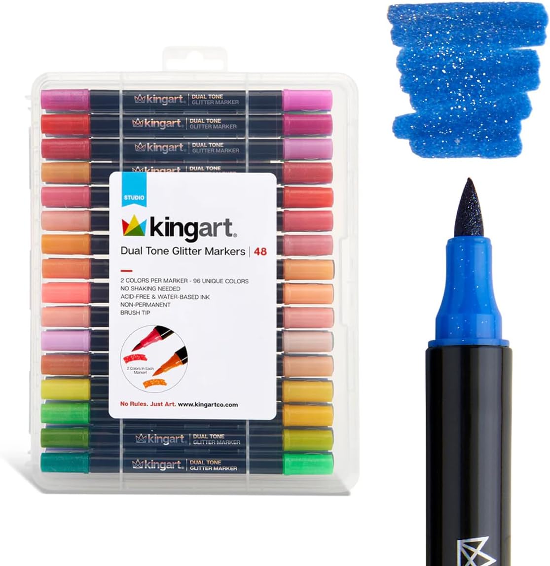 kingart 48-piece acrylic paint marker set – 2mm shown in use