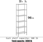 Regal Altair 14" Deep x 30" Wide x 96" Height Wire Shelving Kit | 6-Tier | NSF - Image 3