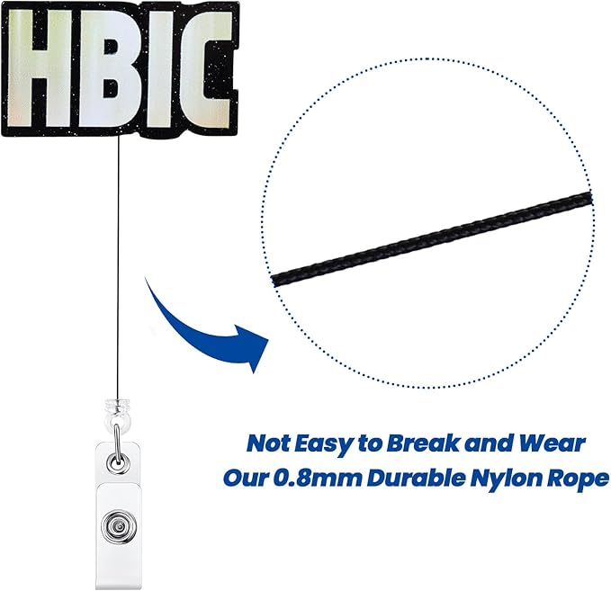 HBIC Funny Badge Reel | Retractable ID Card Sarcasm Badge Holder | Name Tag - Image 5