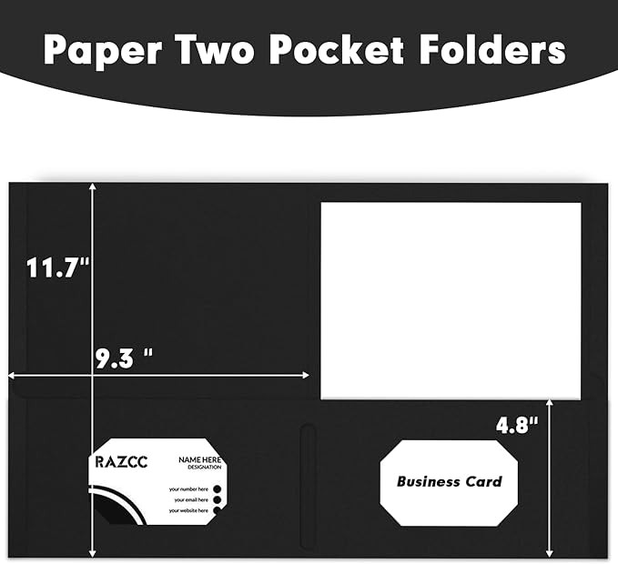 Two Pocket Folders, RAZCC 50 Pack 2 Pocket Folders Fit Letter Size Paper - Image 2