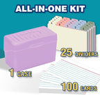 H4D 3x5 Index Card Holder with 100 Heavyweight Ruled Index Cards and 25 Plastic - Image 2