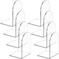 4 Pcs Acrylic Bookends, Clear Book Ends for Heavy Books | Bookend Holders for Shelves, Arch Book Stopper to Hold Books, Decorative Bookends for School, Library, Home, Office