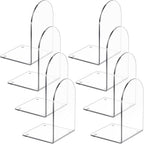 4 Pcs Acrylic Bookends, Clear Book Ends for Heavy Books | Bookend Holders for Shelves, Arch Book Stopper to Hold Books, Decorative Bookends for School, Library, Home, Office