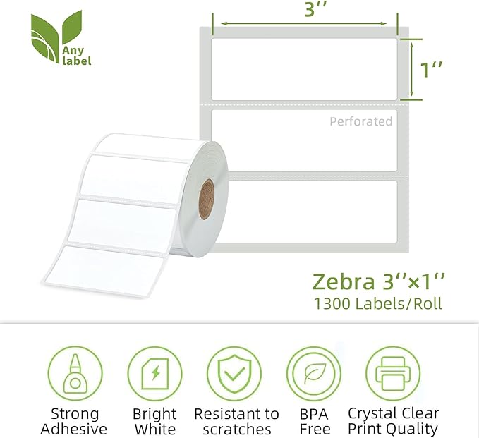Compatible 3" x 1" Direct Thermal Labes Replacement - Image 2