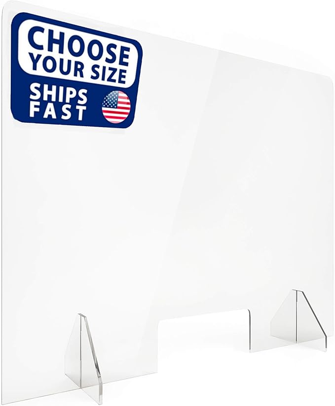 SignHero Sneeze Guard | Large, Sturdy ¼” Acrylic Plexiglass Shield | USA-Made by SignHero