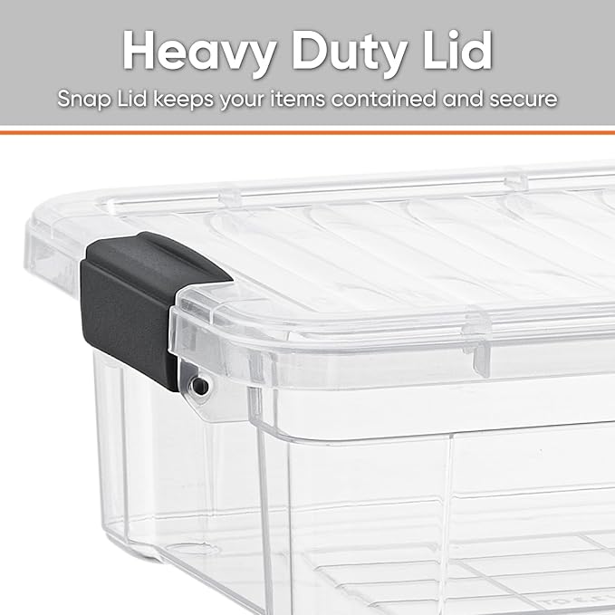 Superio Storage Bins with Lids- 2 Pack, 7.4 Qt Clear Boxes - Image 3