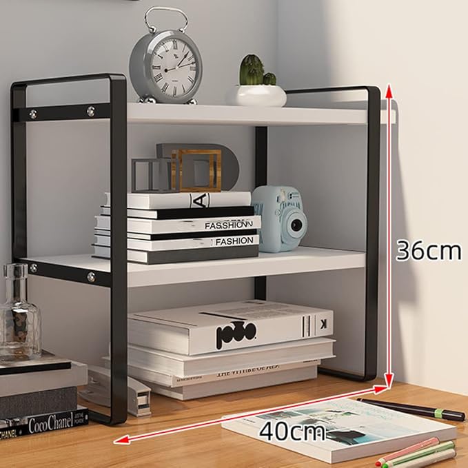 SIDIANBAN Desktop Organizer Shelf Office Storage Rack Computer Desk Bookshelf - Image 2
