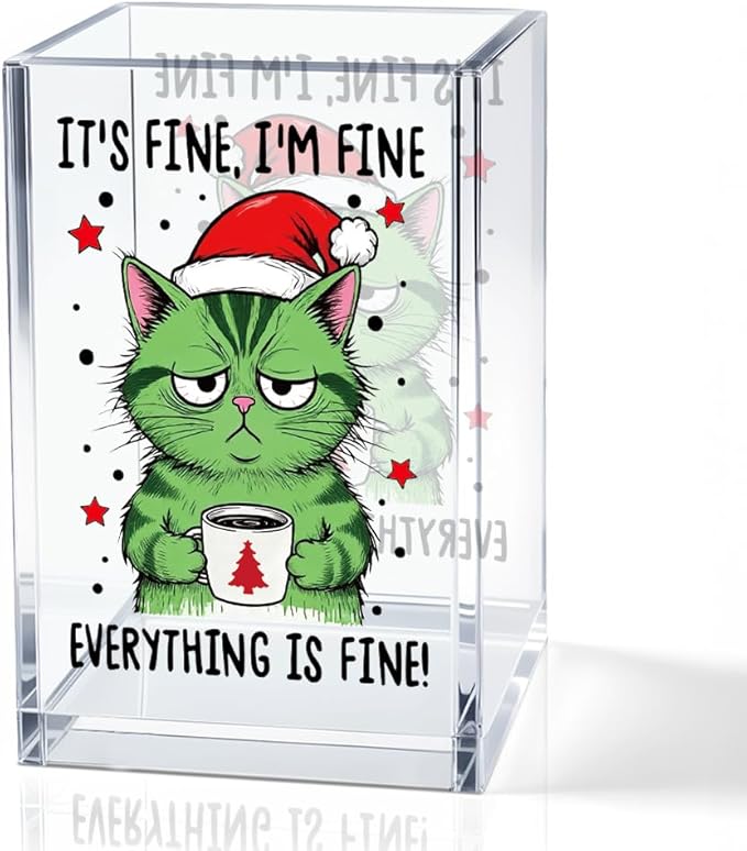 QYUVK It's Fine I'm Fine Everything Is Acrylic Makeup Brush Pencil Holder Cup by QYUVK
