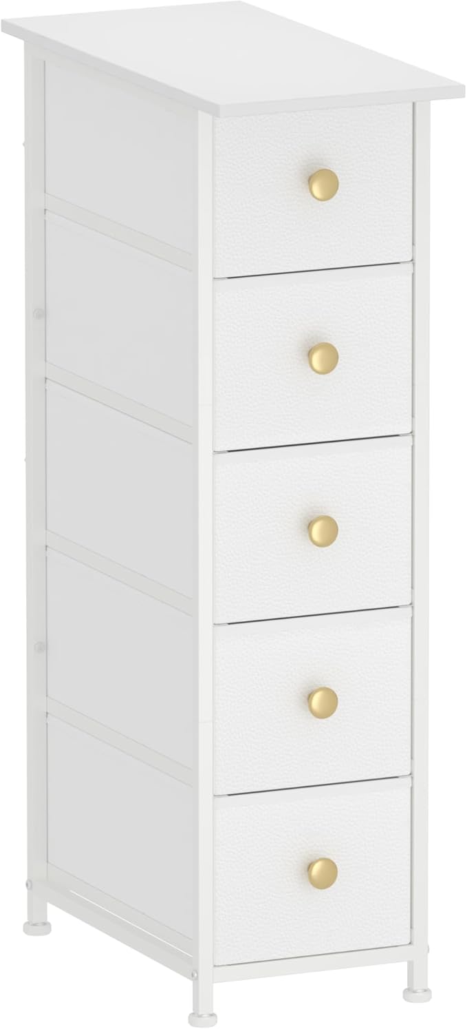 GiftGo Narrow Dresser Cabinet Vertical Slim Dresser Chest of Drawers Skinny by GiftGoDirect
