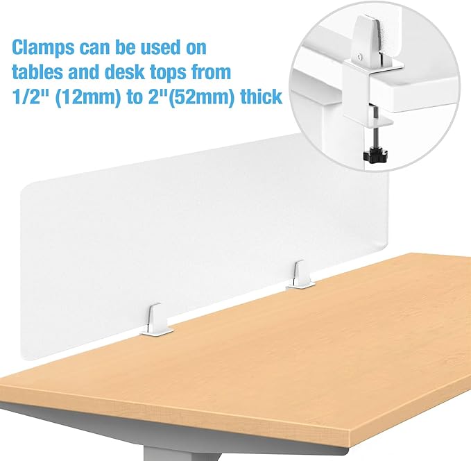 Desk Divider 4 Pcs Desk Privacy Panel 47.2''L x 15.8W'' Office Partitions - Image 7