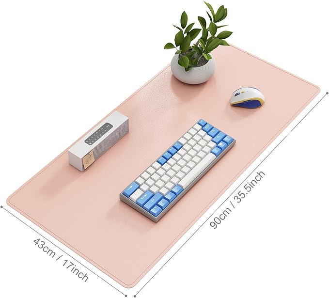 DAWNTREES Desk Mat Protector, PU Leather Desk Pad, Non Slip, Large Mouse Pad - Image 2