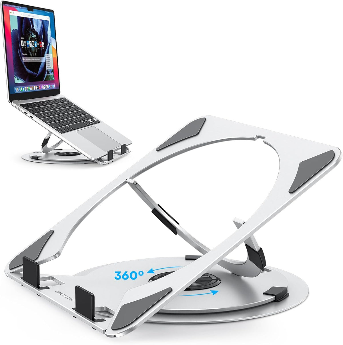OMOTON Portable Laptop Stand for Desk, Ergonomic Computer Stand with 360° Rot...