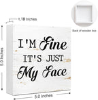 Funny Face Sign, I'm Fine It's Just My Face, Humorous Sarcastic Office Decor - Image 2
