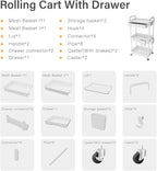 Sorgion 3 Tier Rolling Cart Organizer, Laundry Room Bathroom Organizers and - Image 7