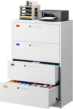 PEUKC 4 Drawer File Cabinet, Lateral Filing Cabinets - Image 3