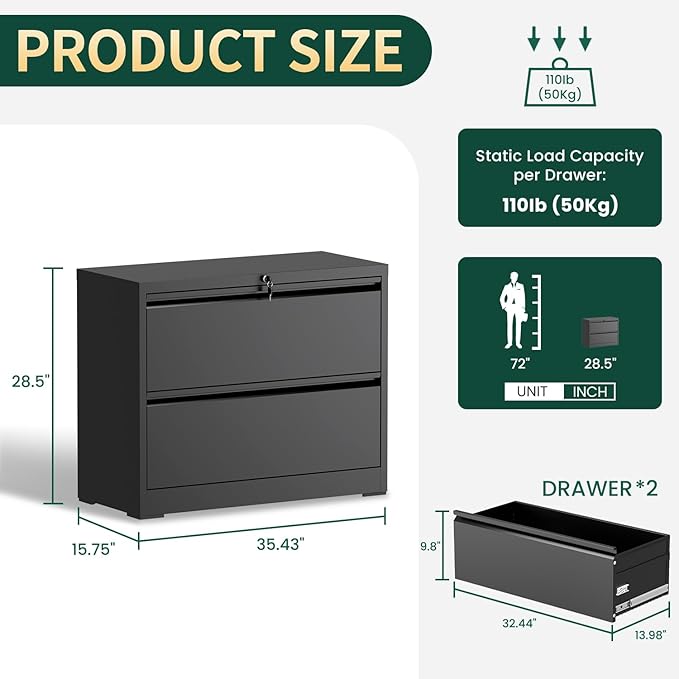 2 Drawer Lateral File Cabinet - Image 2