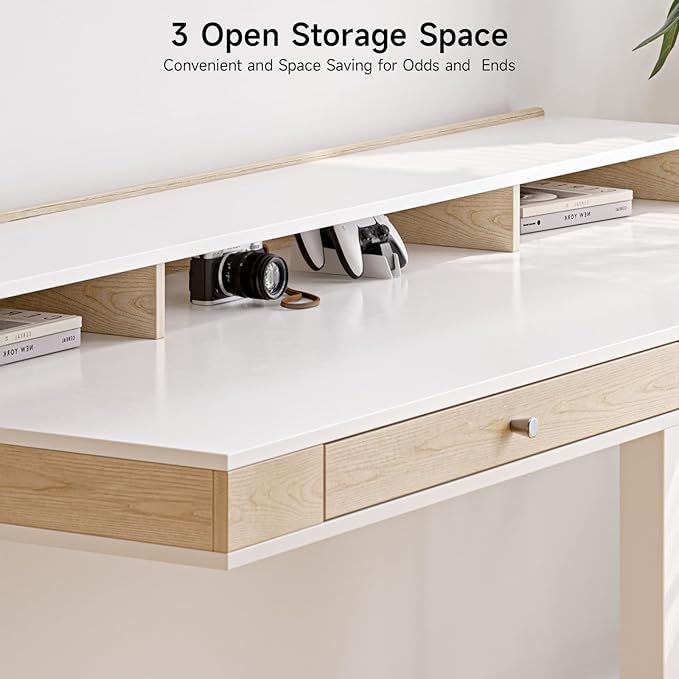 Standing Desk With Drawers, 47x23.6 Inch Electric Stand Up With Storage Shelf - Image 8