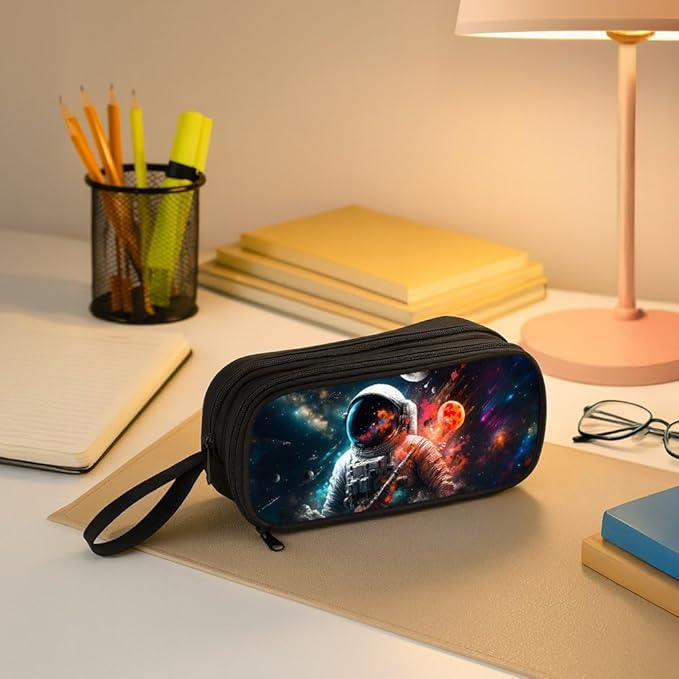 HiGaits Pencil Case for Boys, Durable Pen Box Astronaut - Image 5