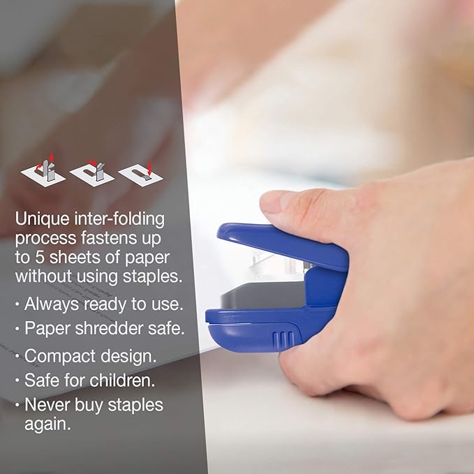 Plus Paper Clinch Compact Staple-Free Stapler - Image 7