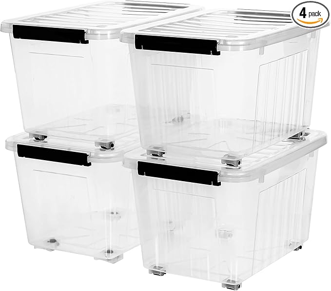 Citylife 54 QT Clear Plastic Storage Bins by Anywish